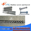 Rubber barrel and screw for feed rubber extruder